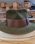BOGART FEDORA | DELUXE RABBIT & HARE BLEND | MOSS GREEN COLOR | SIZE 58, US 7 1/4