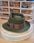 BOGART FEDORA | DELUXE RABBIT & HARE BLEND | MOSS GREEN COLOR | SIZE 58, US 7 1/4