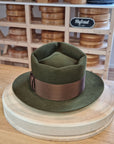 BOGART FEDORA | DELUXE RABBIT & HARE BLEND | MOSS GREEN COLOR | SIZE 58, US 7 1/4