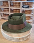 BOGART FEDORA | DELUXE RABBIT & HARE BLEND | MOSS GREEN COLOR | SIZE 58, US 7 1/4