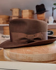 BOGART Maltese Falcon Crease FEDORA | SABLE BROWN COLOR | 30X BEAVER BLEND | SIZE 56, US 7 - Hufvud