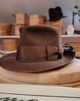 BOGART Maltese Falcon Crease FEDORA | SABLE BROWN COLOR | 30X BEAVER BLEND | SIZE 56, US 7 - Hufvud