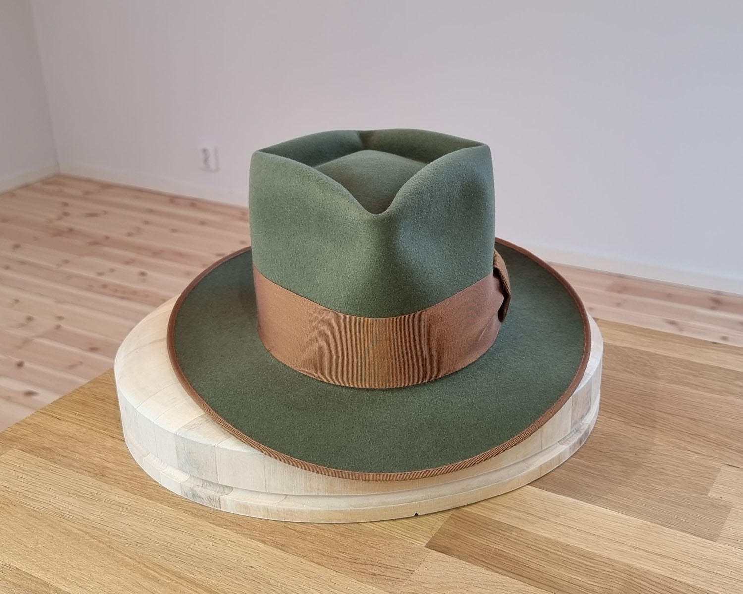 BOGART Maltese Falcon Crease FEDORA | SAGE COLOR | RABBIT &amp; HARE DELUXE BLEND | SIZE 58, US 7 1/4