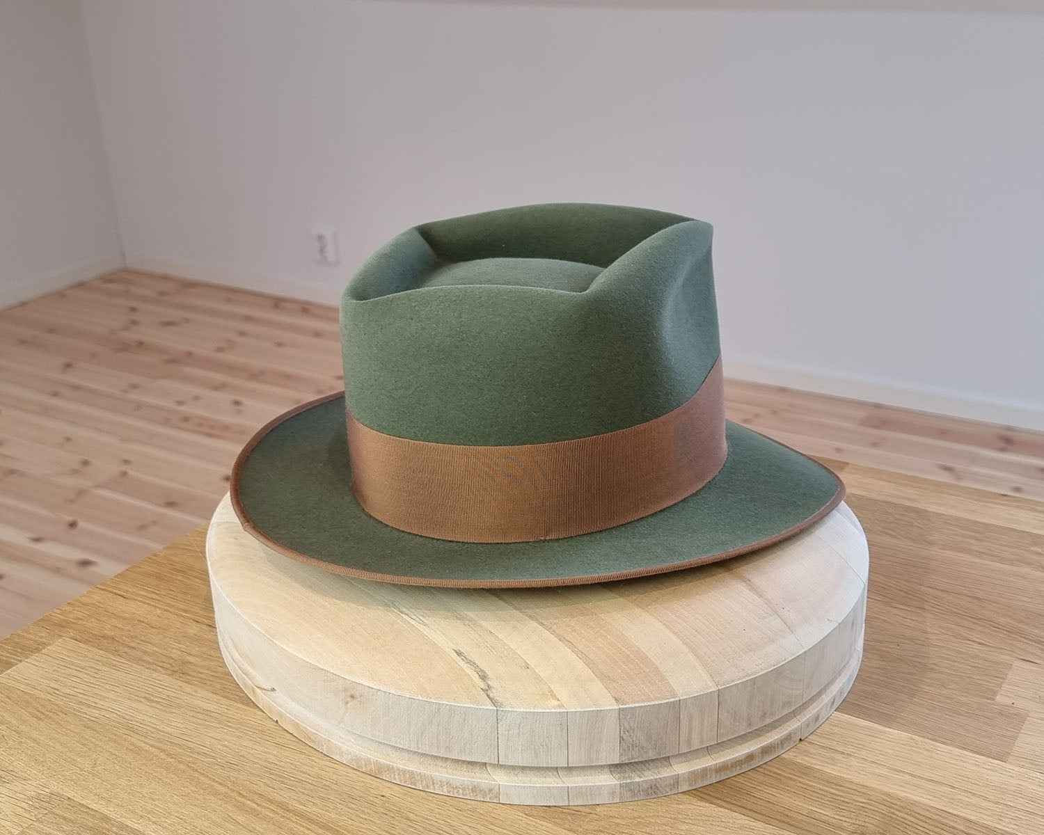 BOGART Maltese Falcon Crease FEDORA | SAGE COLOR | RABBIT &amp; HARE DELUXE BLEND | SIZE 58, US 7 1/4