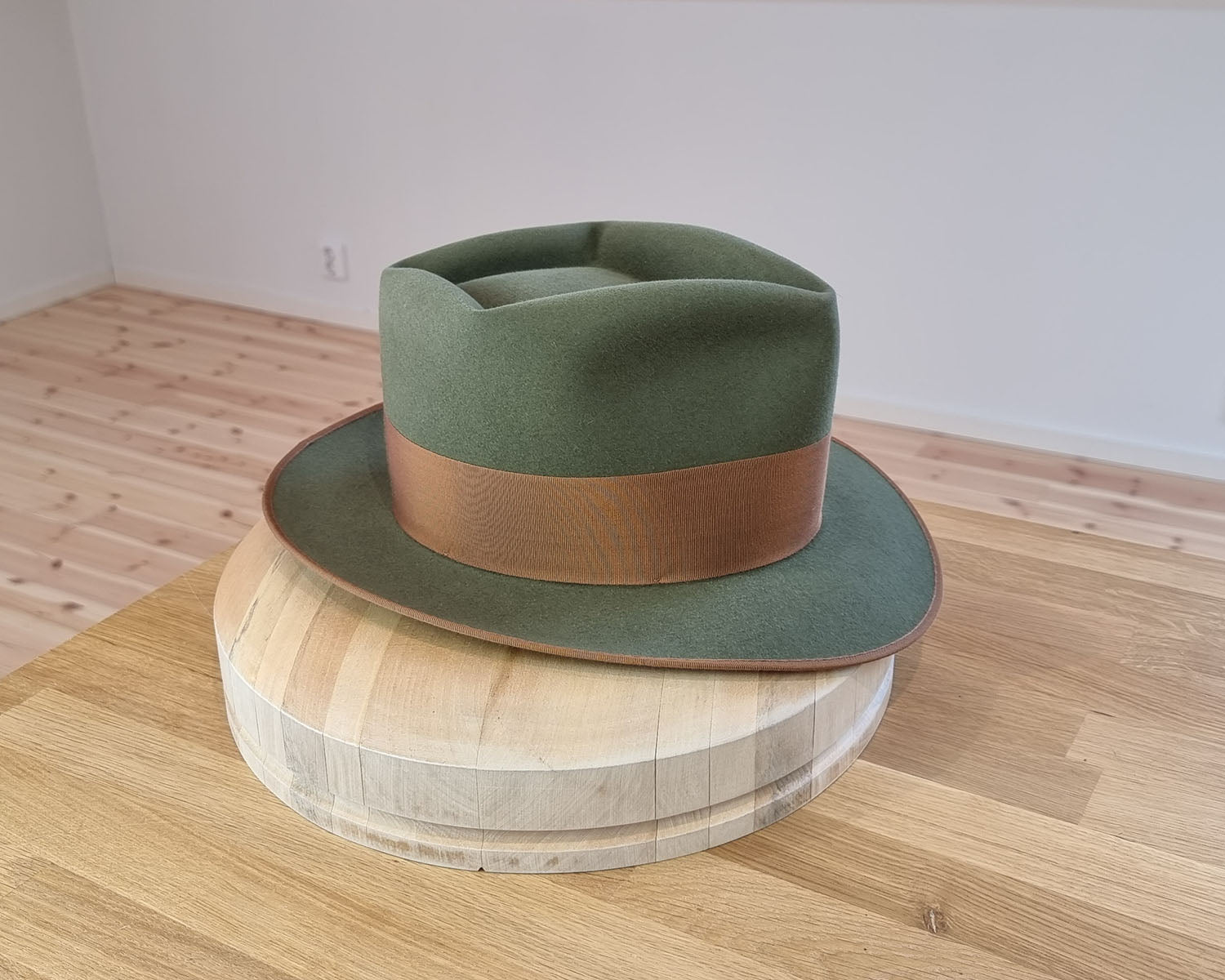 BOGART Maltese Falcon Crease FEDORA | SAGE COLOR | RABBIT &amp; HARE DELUXE BLEND | SIZE 58, US 7 1/4