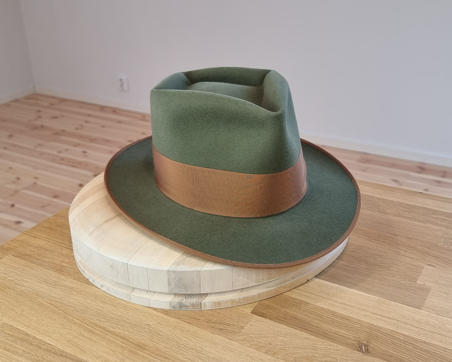 BOGART Maltese Falcon Crease FEDORA | SAGE COLOR | RABBIT &amp; HARE DELUXE BLEND | SIZE 58, US 7 1/4