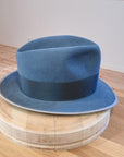 CAGNEY FEDORA | 100X NUTRIA | COBALT COLOR | SIZE 60, US 7 1/2