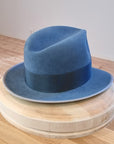CAGNEY FEDORA | 100X NUTRIA | COBALT COLOR | SIZE 60, US 7 1/2