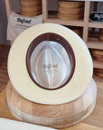 CAGNEY FEDORA | HAND WOVEN ECUADORIAN STRAW | NATURAL COLOR | SIZE 58, US 7 1/4 - Hufvud