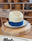 CAGNEY FEDORA | HAND WOVEN ECUADORIAN STRAW | NATURAL COLOR | SIZE 59, US 7 3/8 - Hufvud