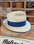 CAGNEY FEDORA | HAND WOVEN ECUADORIAN STRAW | NATURAL COLOR | SIZE 59, US 7 3/8 - Hufvud