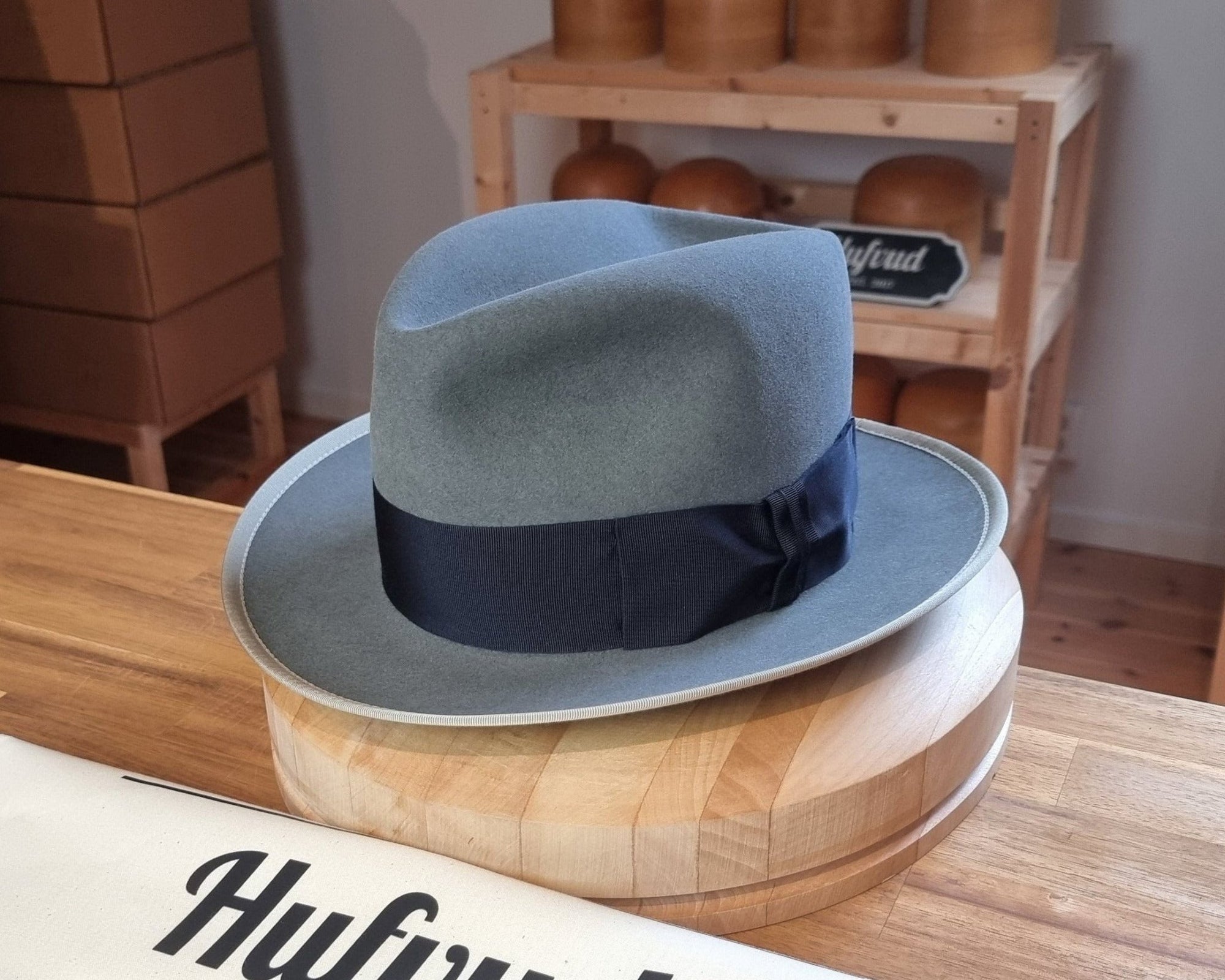 CAGNEY FEDORA | RABBIT & HARE DELUXE BLEND | EMERALD GRAY COLOR | MULTIPLE SIZES AVAILABLE - Hufvud