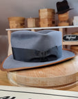 FOUR POINT CROWN FEDORA | BEAVER HUNDRED | LIMITED EDITION GRAY COLOR | SIZE 61, US 7 5/8 - Hufvud