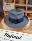 FOUR POINT CROWN FEDORA | BEAVER HUNDRED | LIMITED EDITION GRAY COLOR | SIZE 61, US 7 5/8 - Hufvud