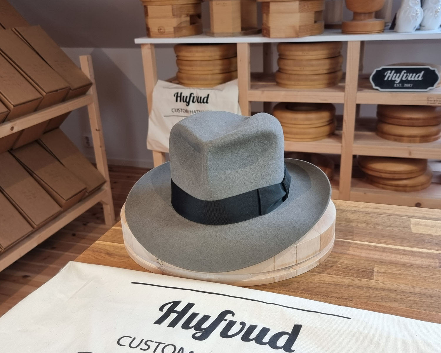 LEIFUR Adventure FEDORA | BEAVER FIFTY | GRANITE COLOR | WESTERN WEIGHT | SIZE 60, US 7 1/2 - Hufvud