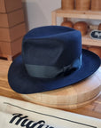 LEIFUR Adventure FEDORA | BEAVER HUNDRED | DARK NAVY BLUE COLOR | WESTERN WEIGHT | SIZE 58, US 7 1/4 - Hufvud
