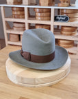 LEIFUR Adventure FEDORA | RABBIT DELUXE WESTERN FELT | GRANITE COLOR | SIZE 58, US 7 1/4