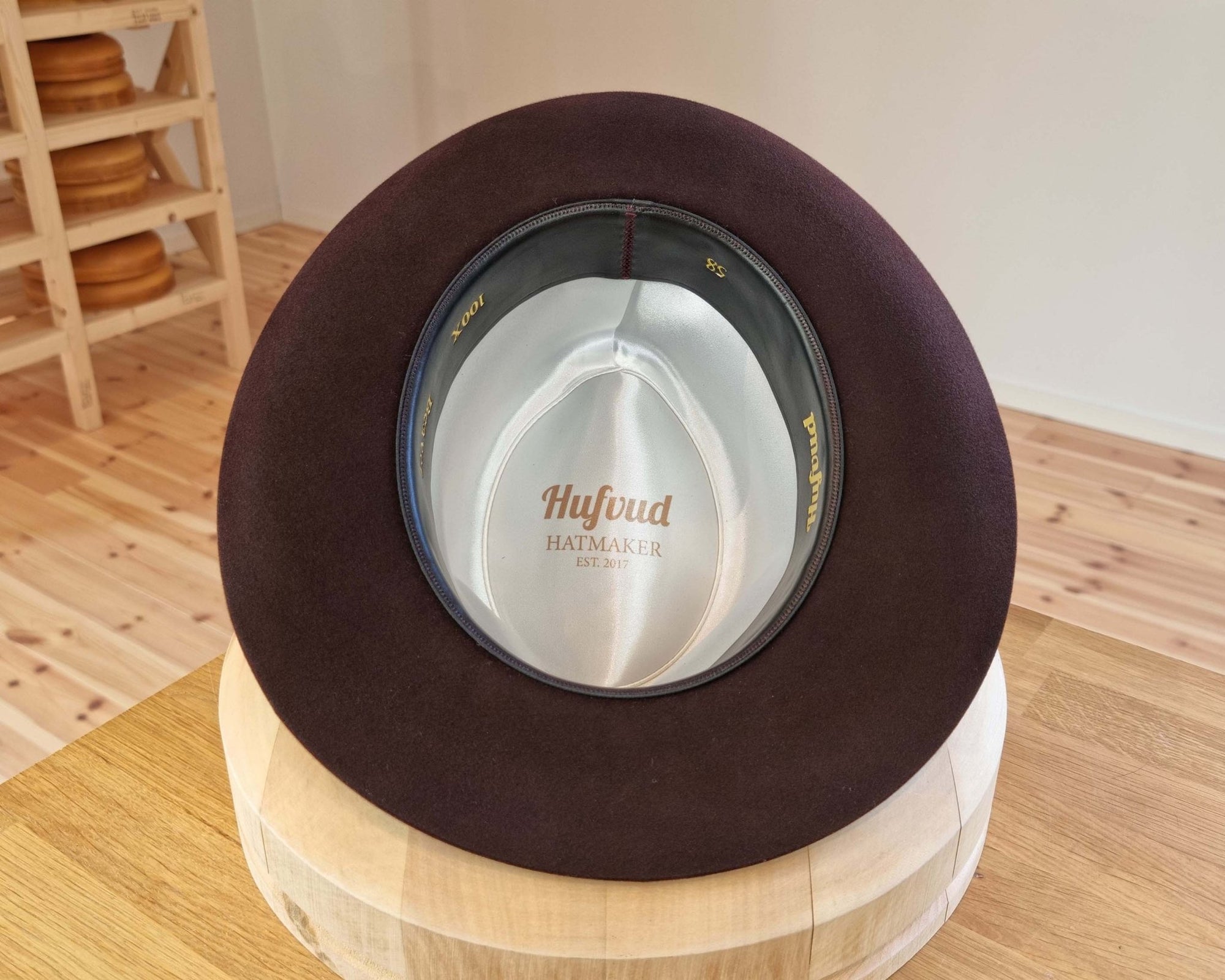 LEIFUR FEDORA | 100X BEAVER | OXBLOOD | SIZE 58, US 7 1/4