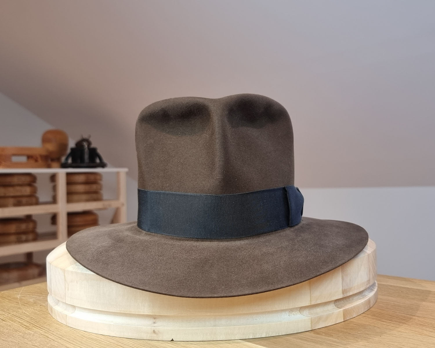 LEIFUR Lucky FEDORA | 100X BEAVER | SABLE BROWN | US 7 1/4, EU 58