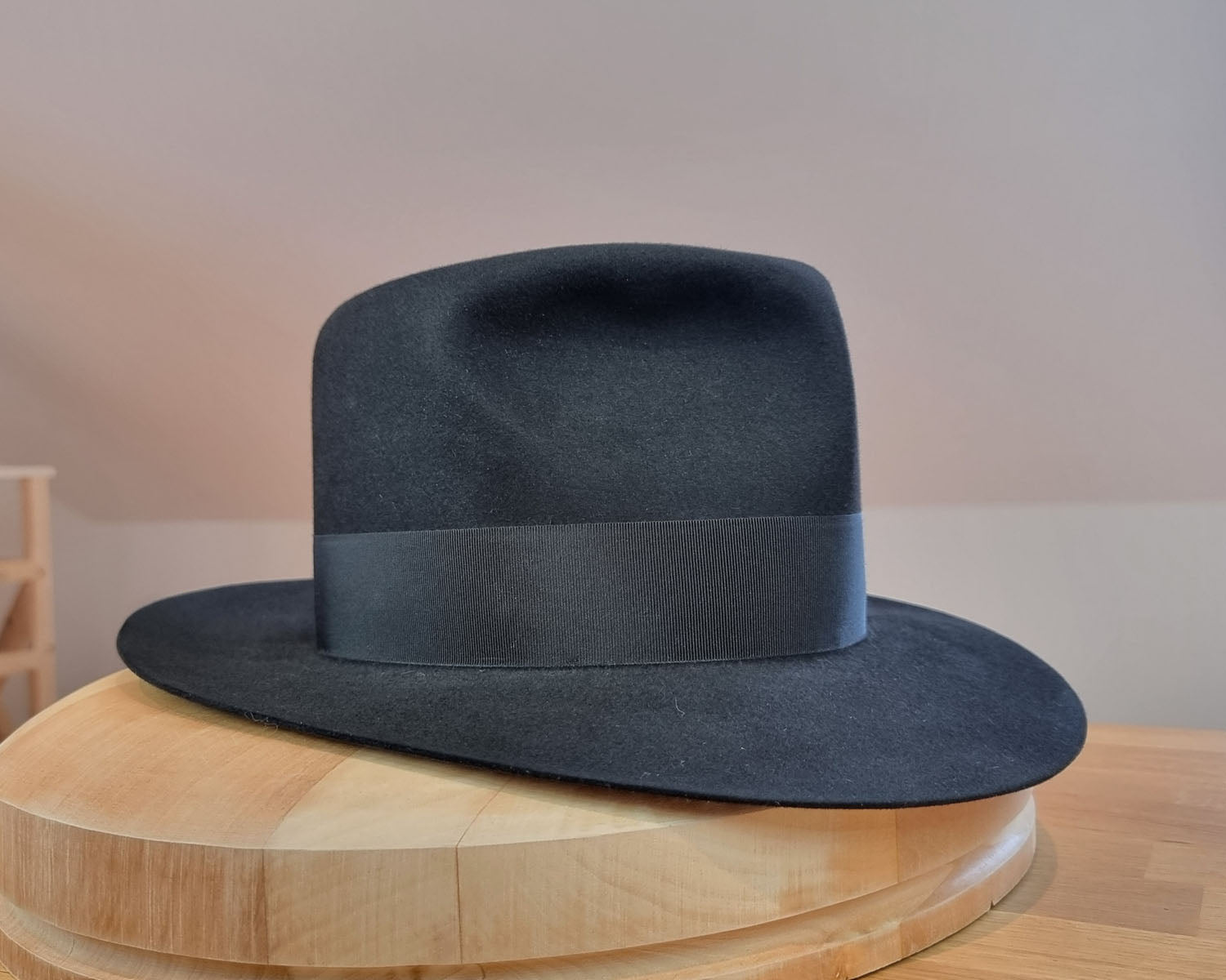 LEIFUR Lucky FEDORA | 50X BEAVER BLEND | BLACK | SIZE 56, US 7