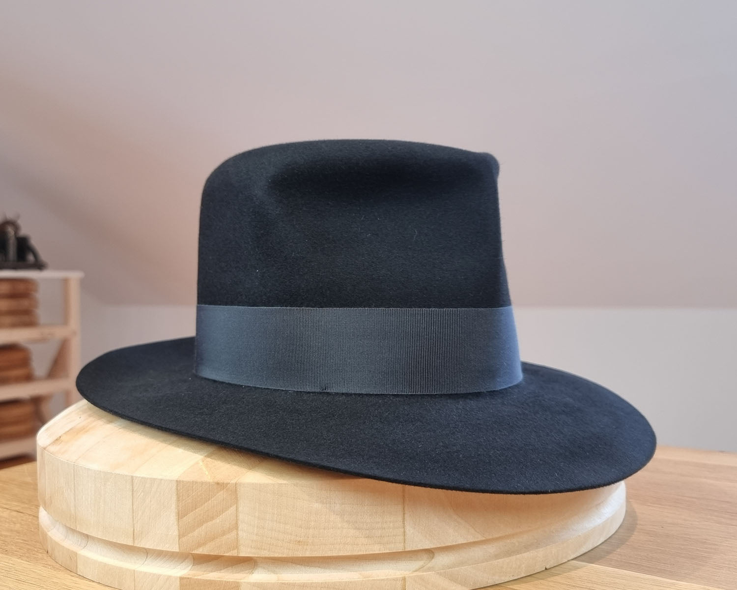 LEIFUR Lucky FEDORA | 50X BEAVER BLEND | BLACK | SIZE 57, US 7 1/8