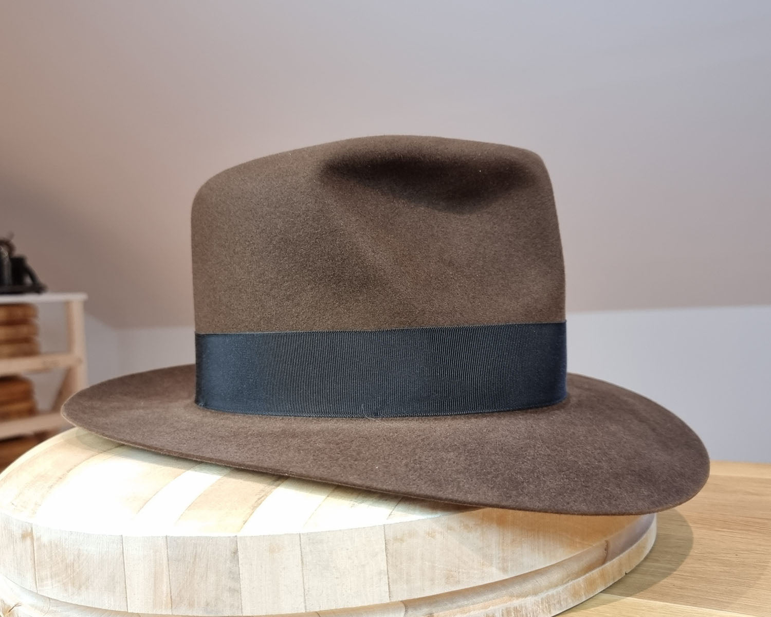 LEIFUR Lucky FEDORA | 50X BEAVER BLEND | SABLE BROWN | SIZE 58, US 7 1/4
