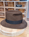 LEIFUR Lucky FEDORA | 50X BEAVER BLEND | SABLE BROWN | SIZE 59, US 7 3/8