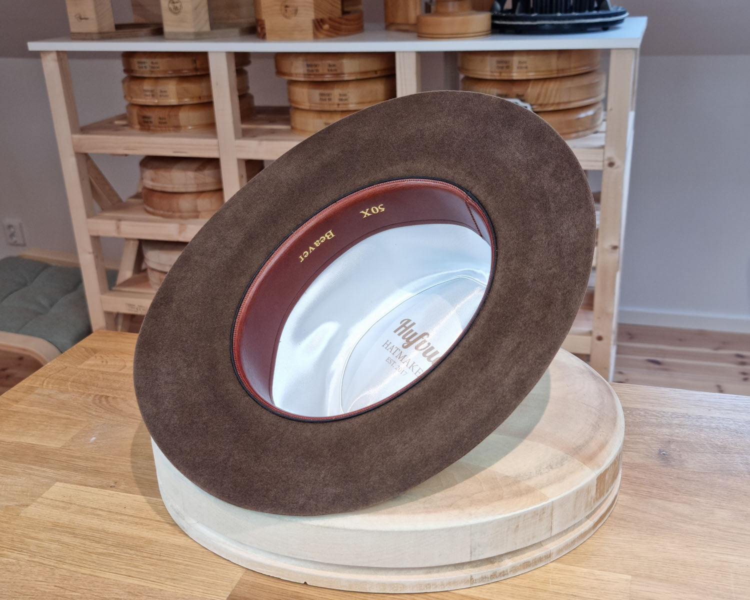 LEIFUR Lucky FEDORA | 50X BEAVER BLEND | SABLE BROWN | SIZE 59, US 7 3/8