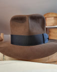 LEIFUR Lucky FEDORA | BEAVER HUNDRED | SABLE BROWN COLOR | SIZE 58, US 7 1/4 - Hufvud