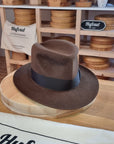 LEIFUR Lucky FEDORA | RABBIT & HARE DELUXE BLEND FELT | SABLE BROWN COLOR | SIZE 56, US 7 - Hufvud