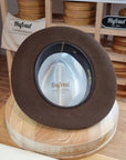 LEIFUR Lucky FEDORA | RABBIT & HARE DELUXE BLEND FELT | SABLE BROWN COLOR | SIZE 57, US 7 1/8 - Hufvud
