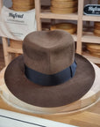 LEIFUR Lucky FEDORA | RABBIT & HARE DELUXE BLEND FELT | SABLE BROWN COLOR | SIZE 58, US 7 1/4 - Hufvud