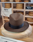 LEIFUR Lucky FEDORA | RABBIT & HARE DELUXE BLEND FELT | SABLE BROWN COLOR | SIZE 58, US 7 1/4 - Hufvud