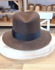 LEIFUR Lucky FEDORA | SABLE BROWN | 30X BEAVER BLEND | SIZE 59, US 7 3/8