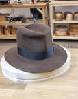 LEIFUR Lucky FEDORA | SABLE BROWN | 50X BEAVER BLEND | SIZE 58, US 7 1/4