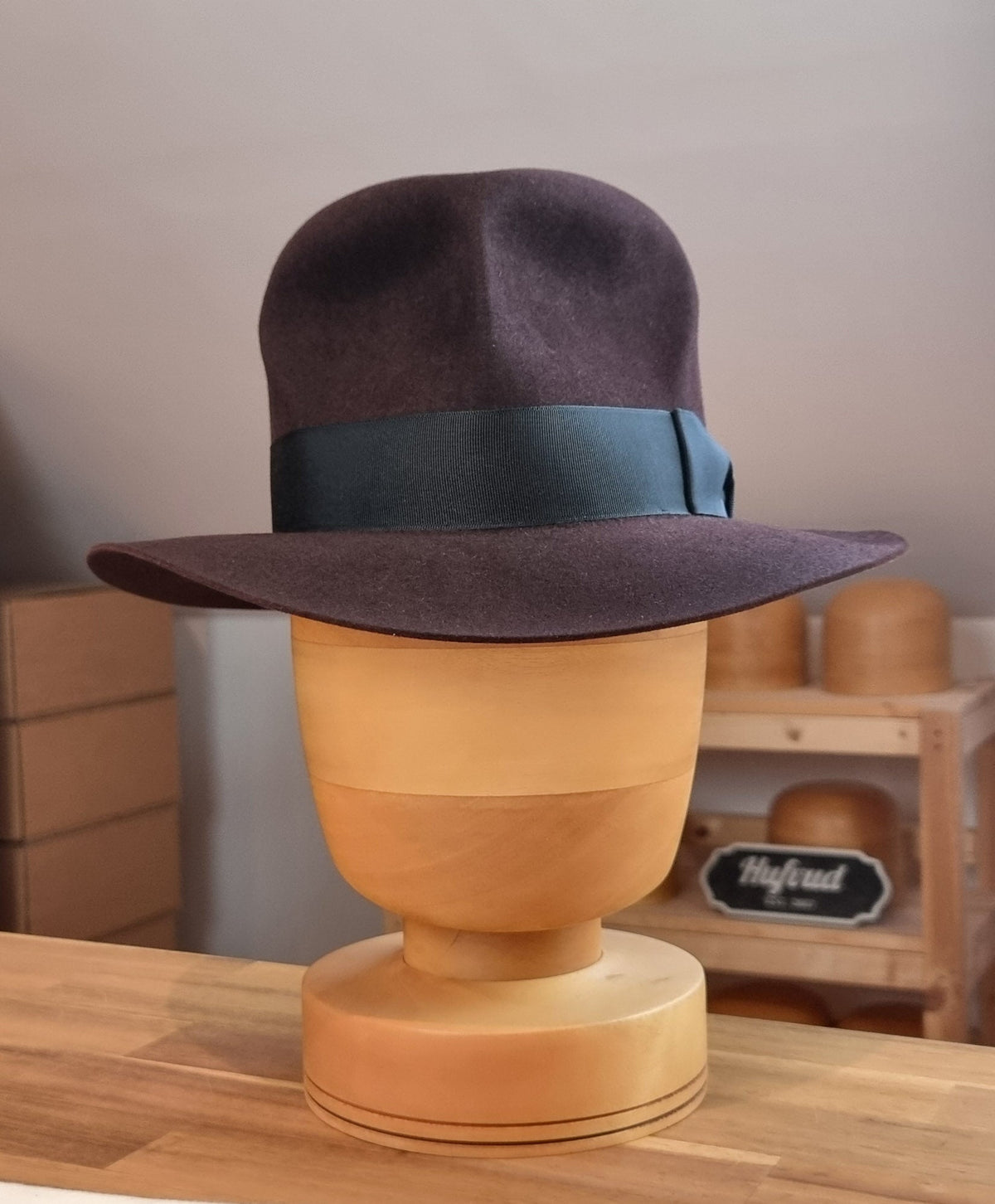 LEIFUR Raven Crown FEDORA | BEAVER FIFTY | OXBLOOD COLOR | MULTIPLE SIZE AVAILABLE - Hufvud