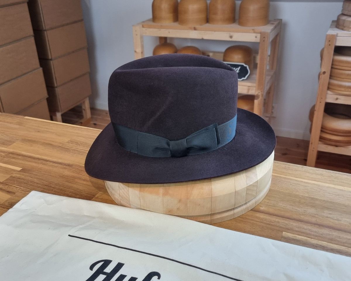LEIFUR Raven Crown FEDORA | BEAVER FIFTY | OXBLOOD COLOR | MULTIPLE SIZE AVAILABLE - Hufvud