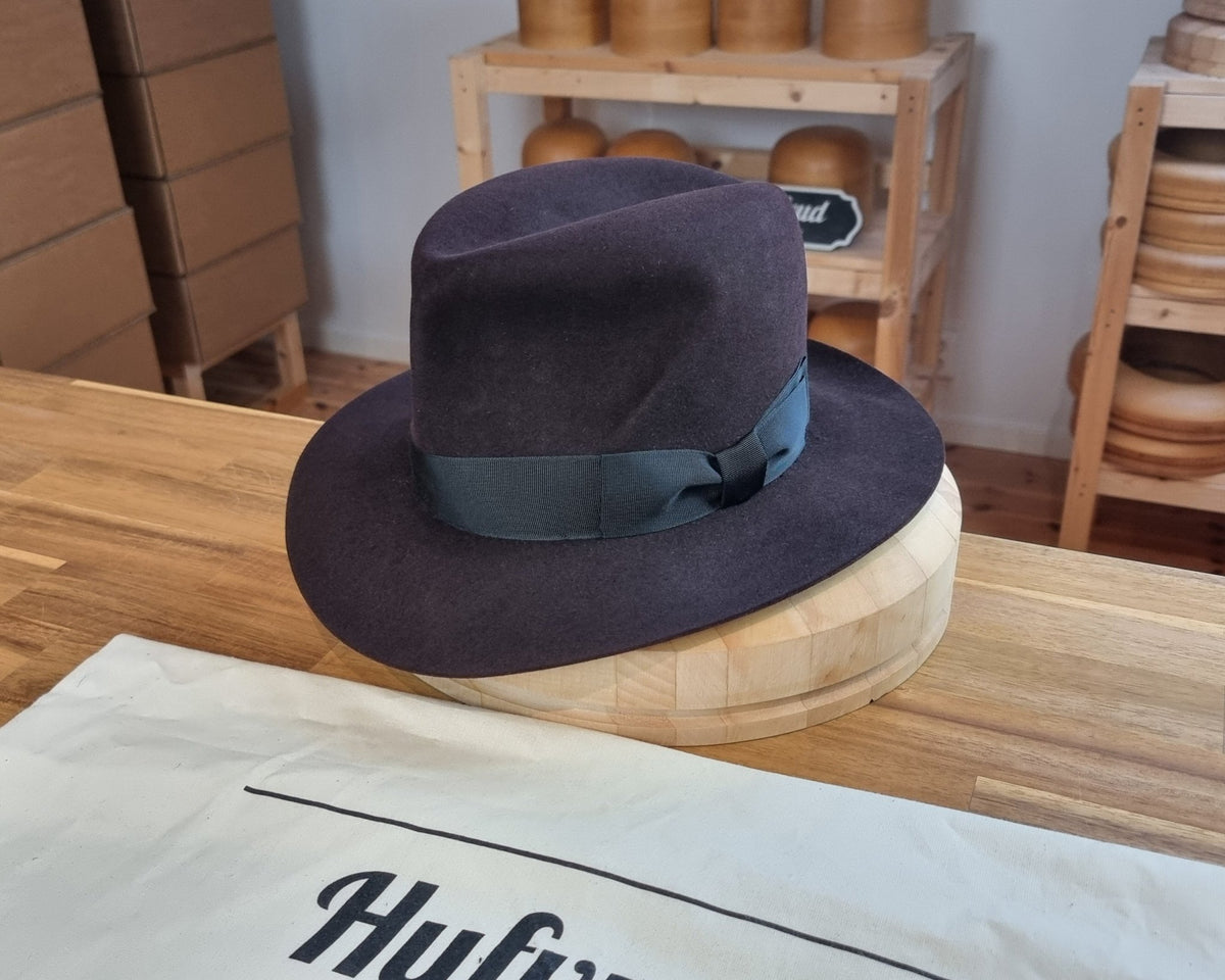 LEIFUR Raven Crown FEDORA | BEAVER FIFTY | OXBLOOD COLOR | MULTIPLE SIZE AVAILABLE - Hufvud