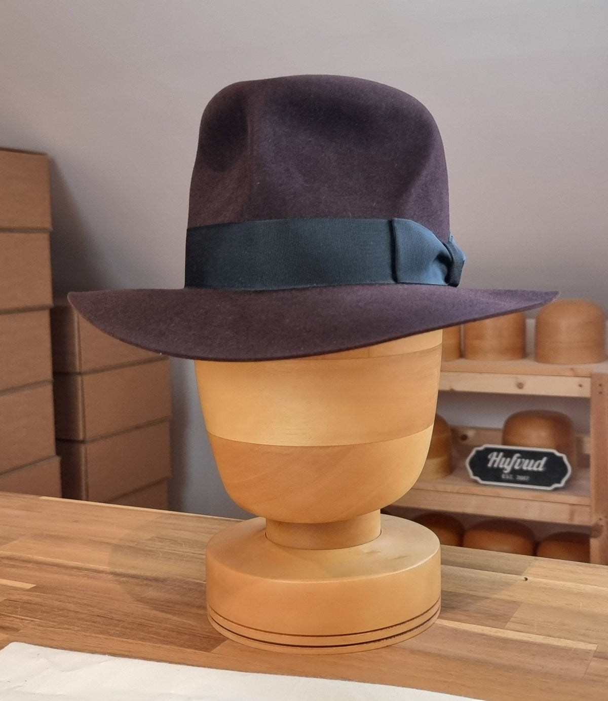 LEIFUR Raven Crown FEDORA | BEAVER FIFTY | OXBLOOD COLOR | MULTIPLE SIZE AVAILABLE - Hufvud