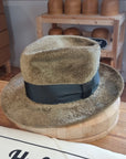 RAGNAR FEDORA | 100% HARE | FAWN COLOR | VELOUR FINISH | SIZE 60, US 7 1/2 - Hufvud