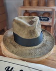 RAGNAR FEDORA | 100% HARE | FAWN COLOR | VELOUR FINISH | SIZE 60, US 7 1/2 - Hufvud