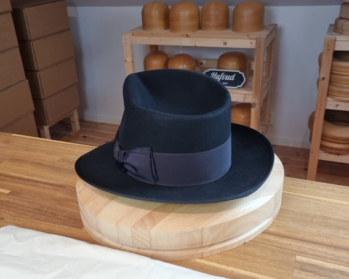 RAGNAR FEDORA | BEAVER FIFTY | BLACK COLOR | MULTIPLE SIZES AVAILABLE - Hufvud