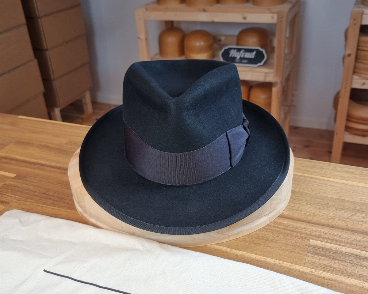 RAGNAR FEDORA | BEAVER FIFTY | BLACK COLOR | MULTIPLE SIZES AVAILABLE - Hufvud