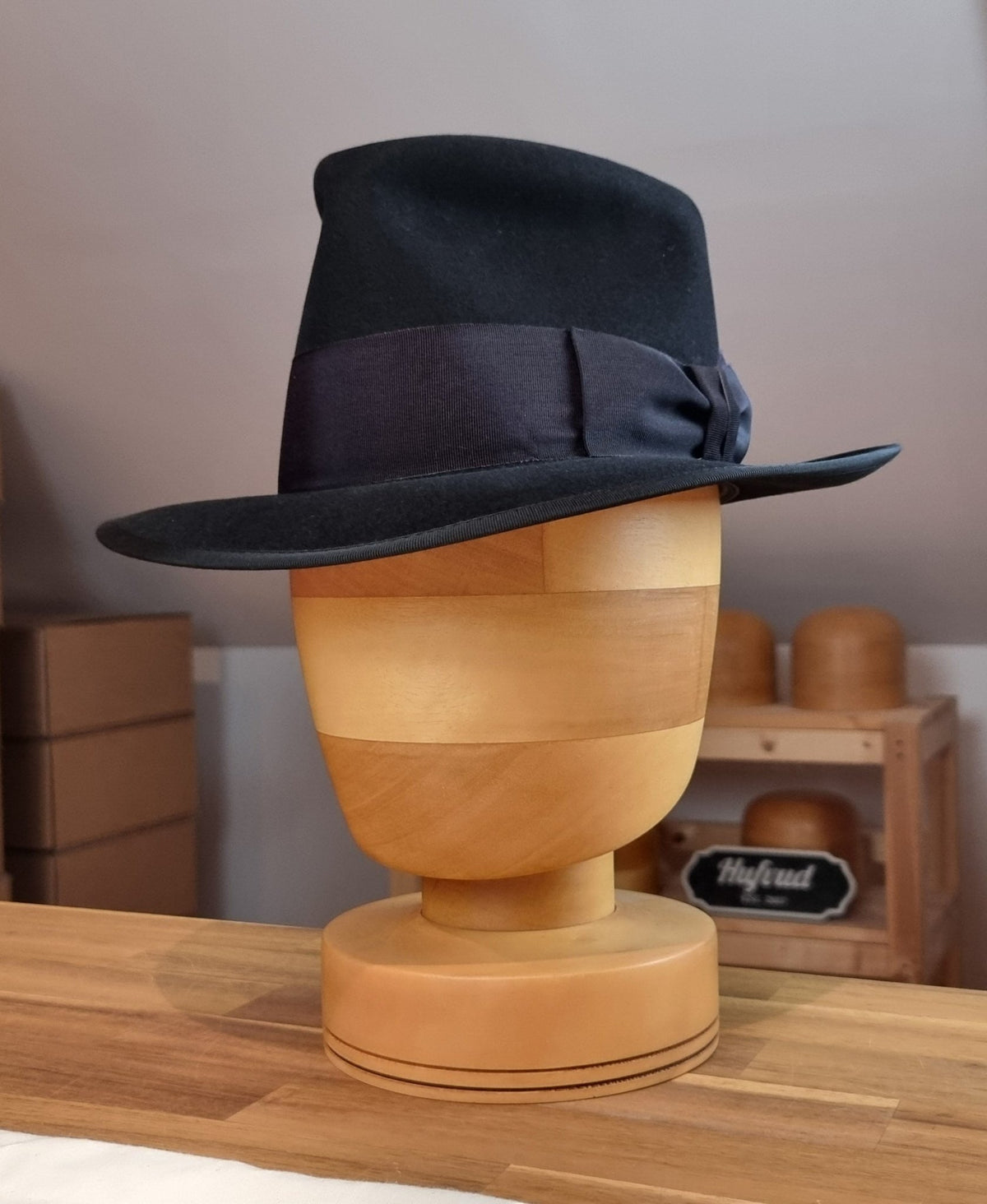 RAGNAR FEDORA | BEAVER FIFTY | BLACK COLOR | MULTIPLE SIZES AVAILABLE - Hufvud