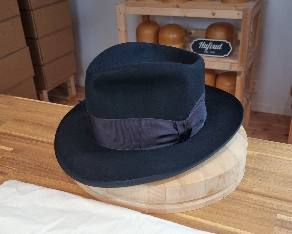RAGNAR FEDORA | BEAVER FIFTY | BLACK COLOR | MULTIPLE SIZES AVAILABLE - Hufvud