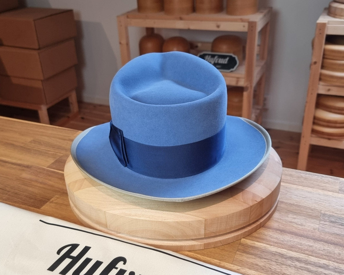 RAGNAR FEDORA | RABBIT & HARE DELUXE BLEND FELT | MAJESTIC BLUE COLOR | MULTIPLE SIZE AVAILABLE - Hufvud