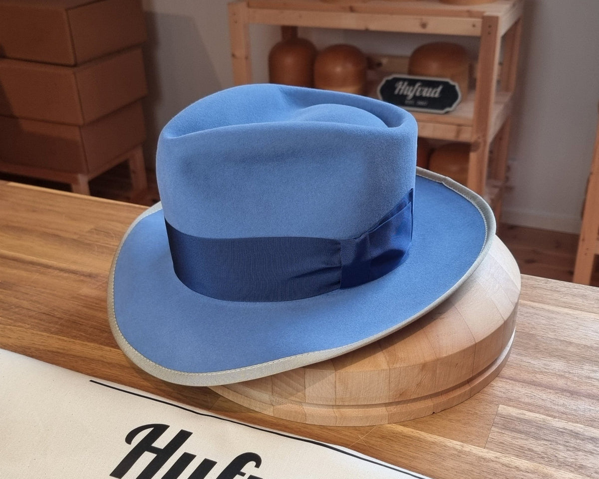 RAGNAR FEDORA | RABBIT & HARE DELUXE BLEND FELT | MAJESTIC BLUE COLOR | MULTIPLE SIZE AVAILABLE - Hufvud