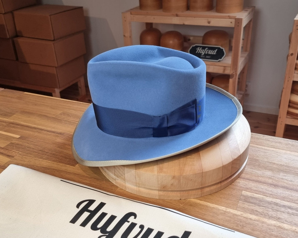 RAGNAR FEDORA | RABBIT & HARE DELUXE BLEND FELT | MAJESTIC BLUE COLOR | MULTIPLE SIZE AVAILABLE - Hufvud