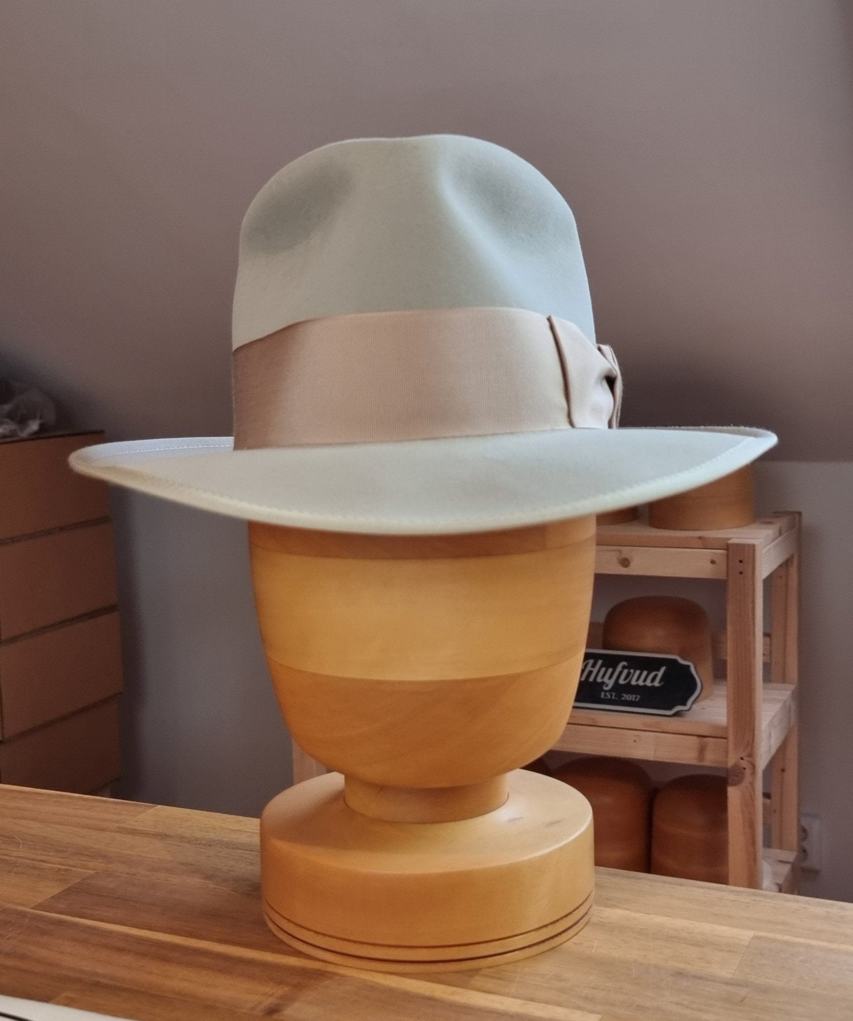 RAGNAR FEDORA | RABBIT &amp; HARE DELUXE BLEND FELT | SILVERBELLY COLOR | MULTIPLE SIZE AVAILABLE - Hufvud