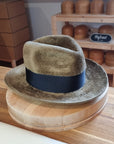 CAGNEY FEDORA | 100% HARE | FAWN COLOR | VELOUR FINISH | SIZE 58, US 7 1/4